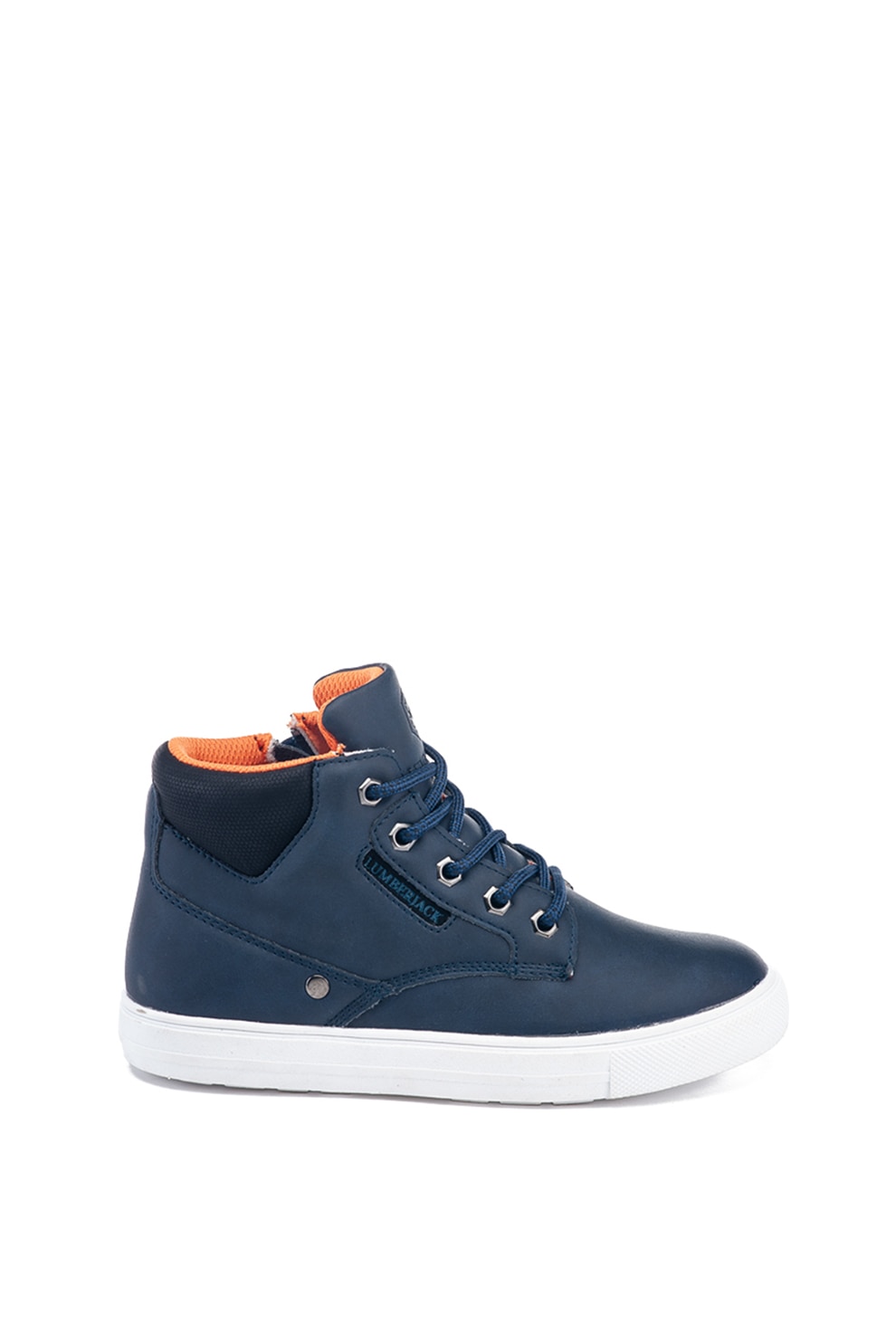 Lumberjack, Pantofi sport high-top de piele ecologica, Bleumarin, 32 EU