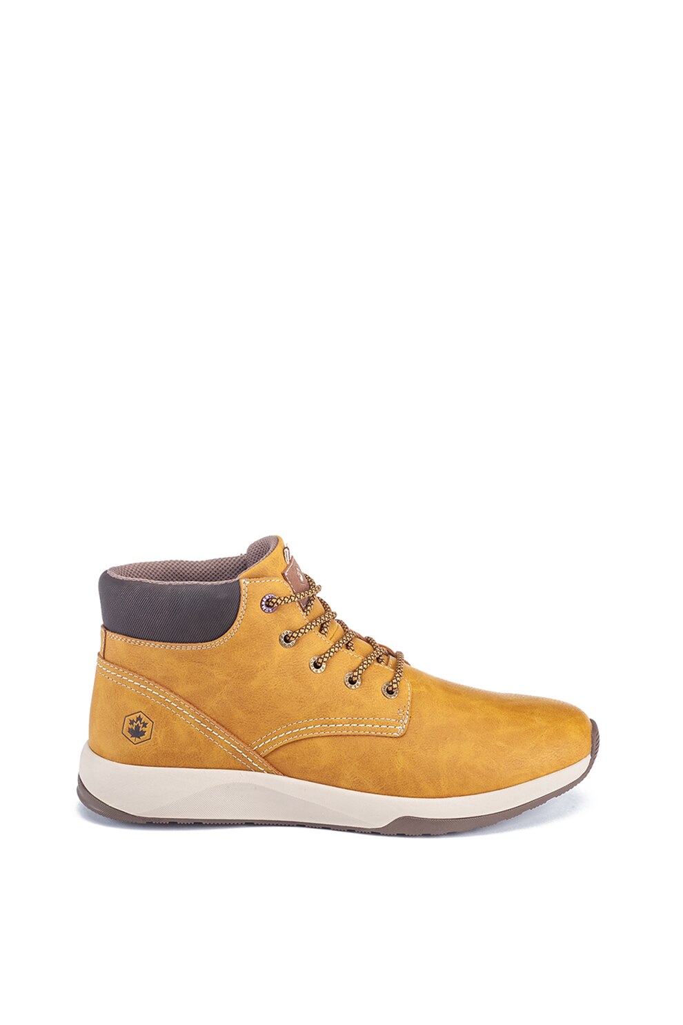 Lumberjack, Ghete de piele ecologica, Galben sofran/Maro inchis, 44