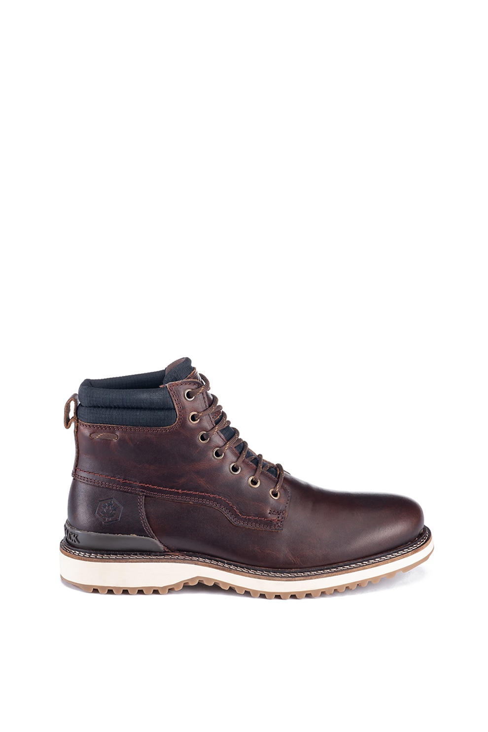 Lumberjack, Ghete de piele si material textil, Maro inchis, 44