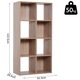 Biblioteca cu 8 rafturi HomCom, Lemn, 61.5 x 29.5 x 122.5 cm