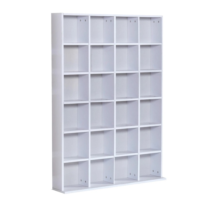 Шкаф за книги с подвижни рафтове Homcom, PAL, 130,5 x 89 x 20 см, Бял
