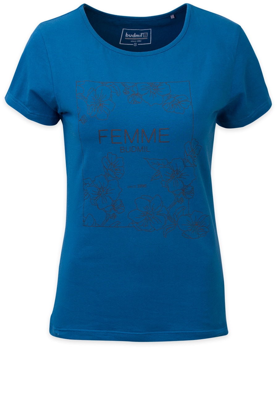 Tricou cu decolteu rotund Budmil, Ciara, Bumbac, Albastru, Albastru