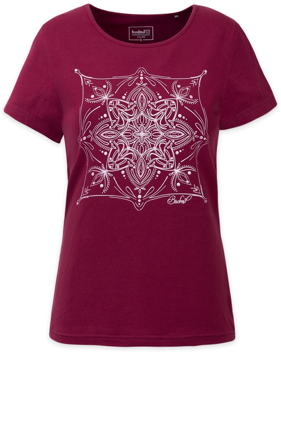 Tricou cu decolteu rotund Budmil, Ceana, Bumbac, Burgundy, Burgundy