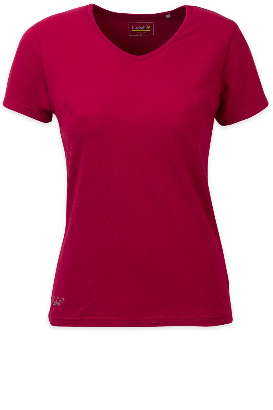 Tricou cu decolteu in V Budmil, Cloda, Bumbac, Rosu, Rosu