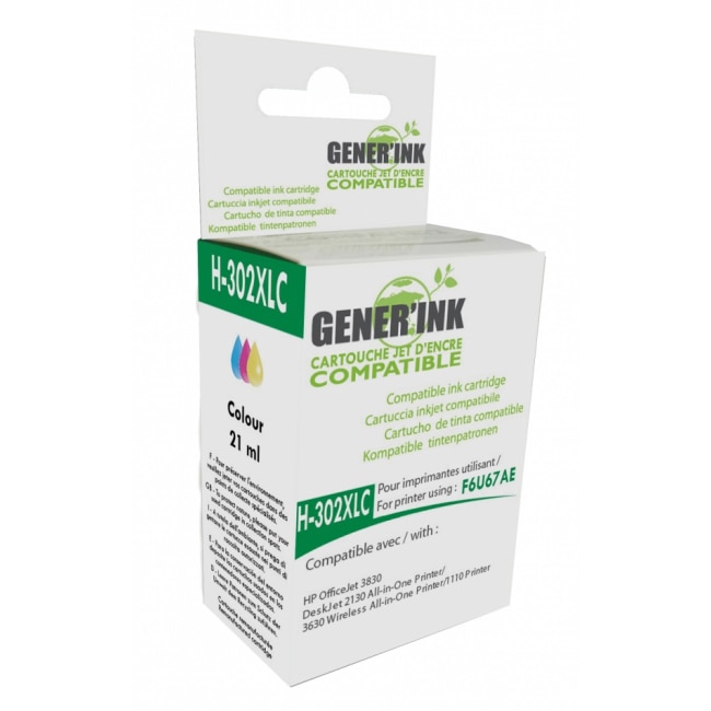 Cartus de cerneala GENERINK F6U67AE-N°302XL HP, DJ 1110 AiO/2130 AiO/3630 AiO/4650 AiO, Multicolor