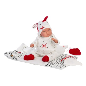 Papusa interactiva Llorens Newborns That Cry - Baby Lalo, cu paturica, 42 cm Papusa interactiva Llorens Newborns That Cry - Baby Lalo, cu paturica, 42 cm