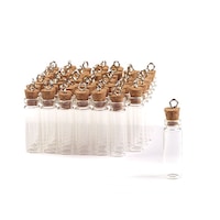 Set 48 sticlute fine cu dop de pluta 1.1 x 3.5 cm