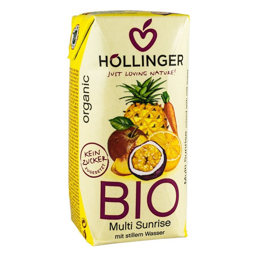 Multi sunrise suc bio din amestec de fructe Hollinger 200 ml