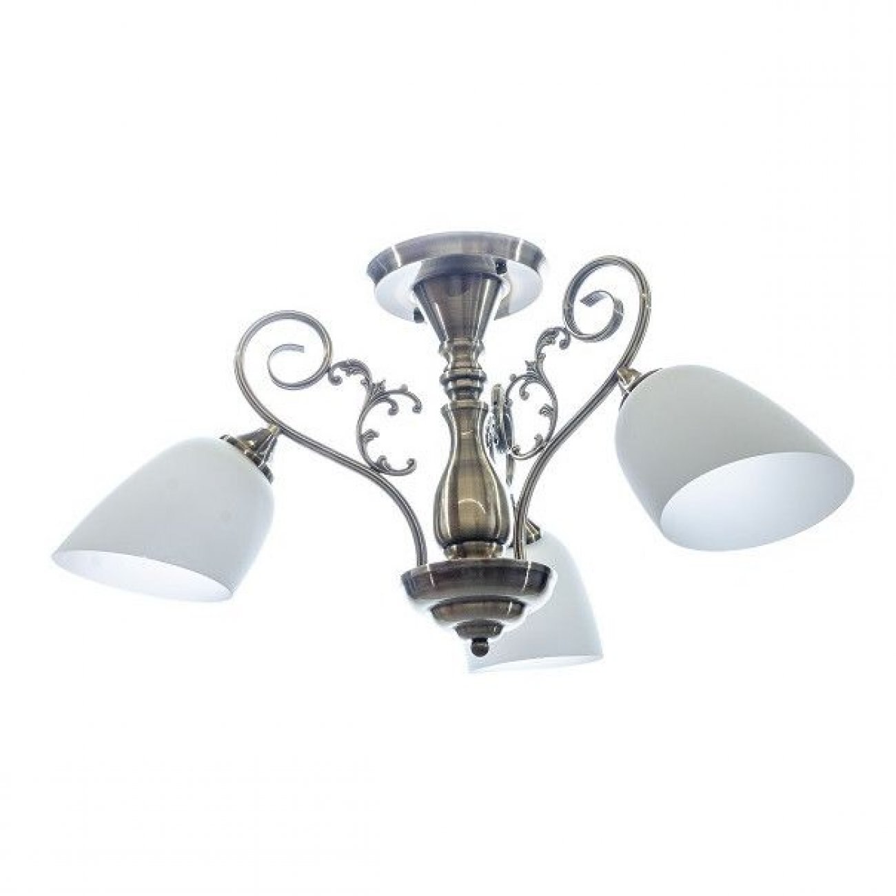 Lustra Robyn cu 3 brate, 3x60W, E27, Alb/Bronz