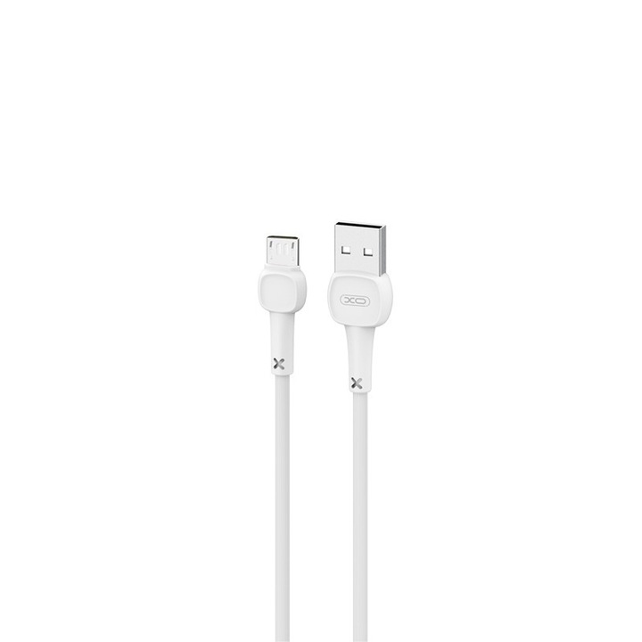 Cablu pentru incarcare si transfer de date XO NB132, USB/MICRO-USB, 2A, 1 m, Alb