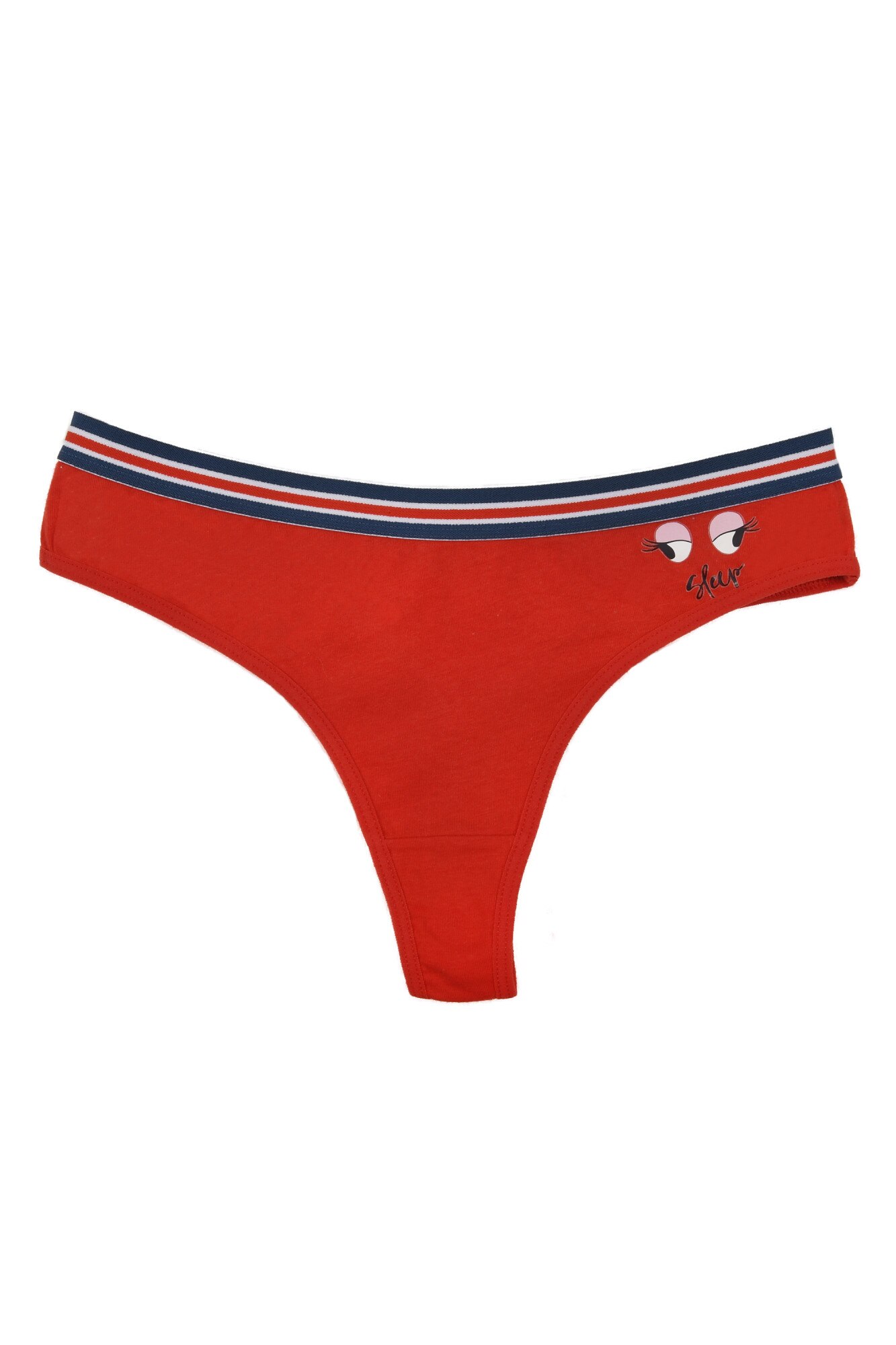 Chiloti tanga cu bentita cotrastanta, Rosu