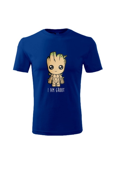 Tricou personalizat, I am Groot, barbati, bumbac, albastru, 2XL EU