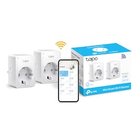 Pachet 2 prize inteligente TP-Link Mini Tapo P100, Wi-Fi, control vocal, 10A, compatibil Android/iOS, Amazon Alexa si Google Assistant, 220-240V, Alb