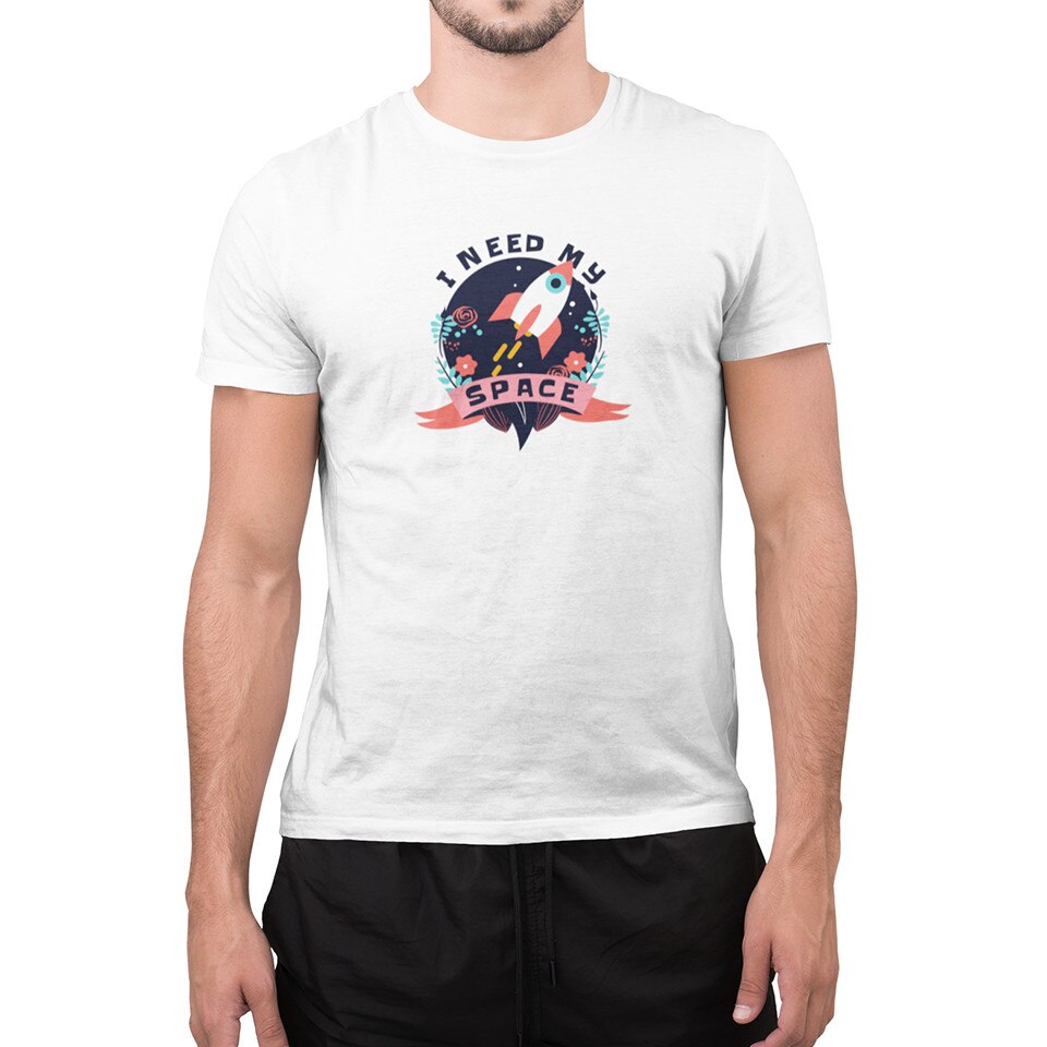 Tricou My SPACE, pentru Barbati, marimea L, ALB