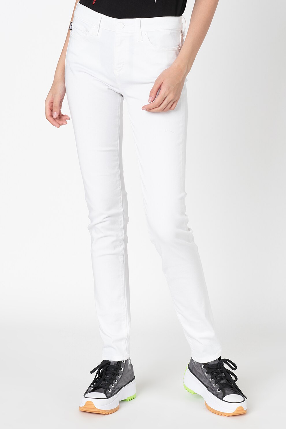 Love Moschino, Blugi slim fit 3, Alb optic