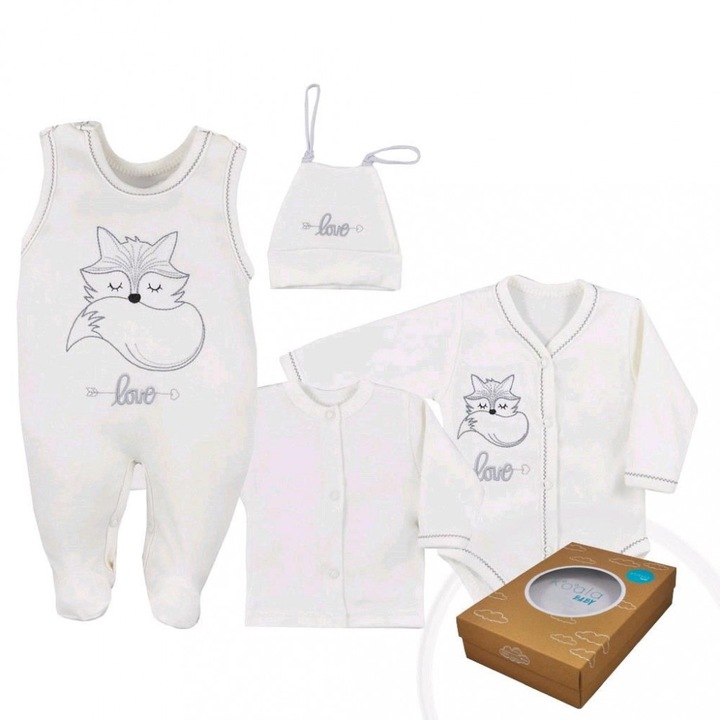 4-részes baba együttes Koala Fox Love krémszínű