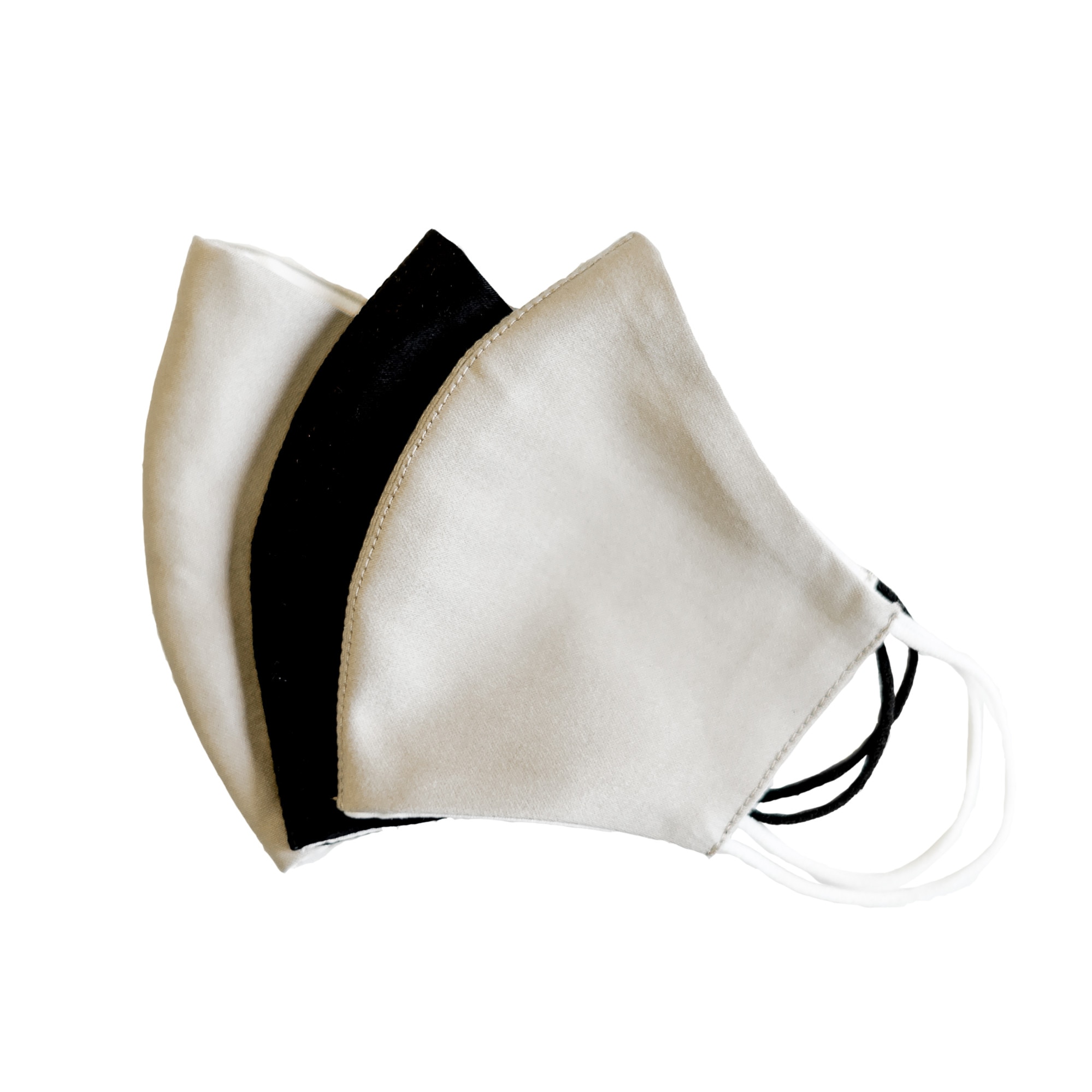 Set 3 masti protectie faciala reutilizabile pentru copii, Emily G, din bumbac, 2 bej, 1 neagra