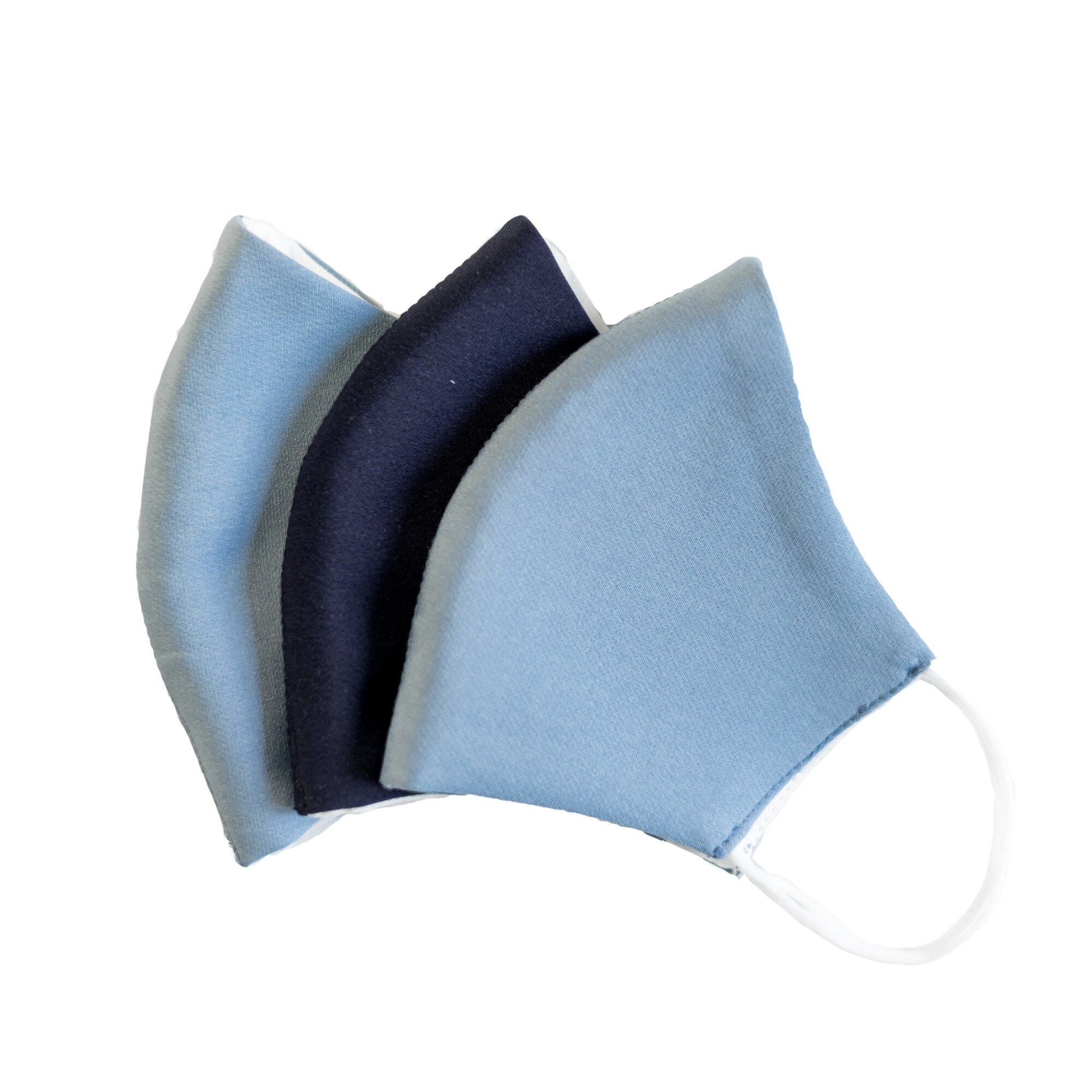 Set 3 masti protectie faciala reutilizabile pentru copii, Emily G, 2 bleu, 1 bleumarin