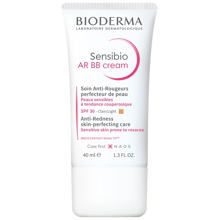 Crema BB Bioderma Sensibio AR BB Light SPF 30 pentru ten sensibil cu roseata, 40 ml