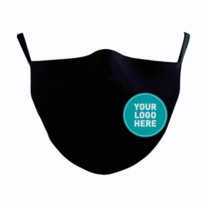 2 db 100% pamut védőmaszk készlet, hímzéssel személyre szabott, újrafelhasználható, 2 rétegű, Magic Mirror Fashion®, fekete