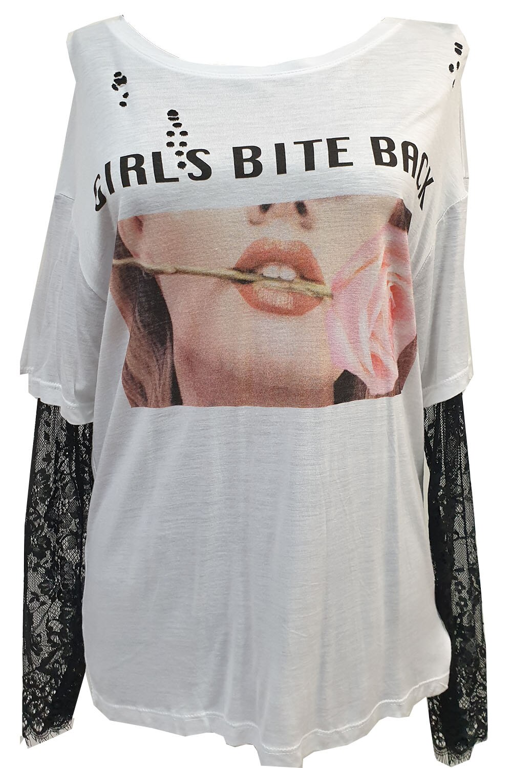 Bluza Tally Weijl cu imprimeu divers, Alb Negru