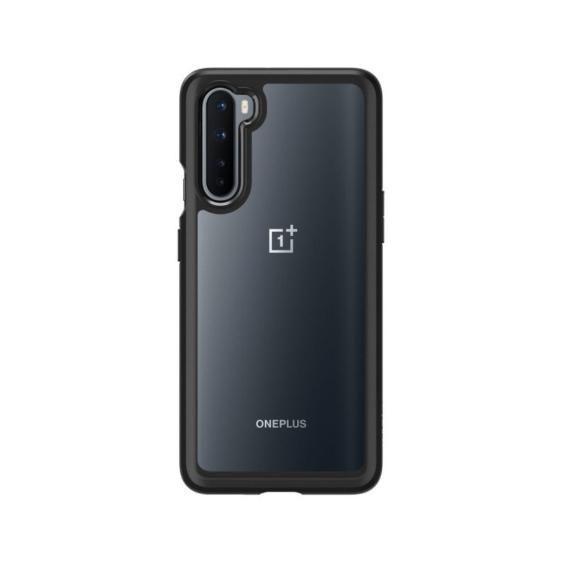 Husa Originala Spigen Ultra Hybrid Compatibila Cu Oneplus Nord , transparenta Cu Margine Neagra, Suport Pentru Priza Inclus