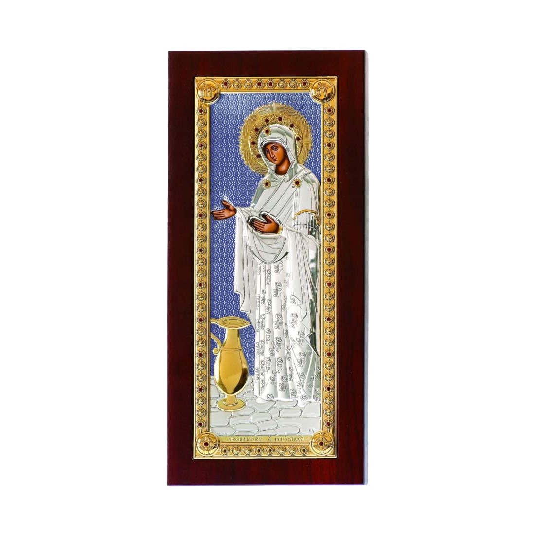 Sporul Casei 37x16.5 cm Icoana Argint cu Auriu si Bleu ClassGifts