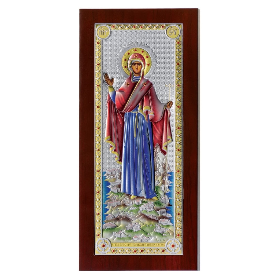 Icoana Maica Domnului de la Athos 29.5x14cm Argint Color ClassGifts