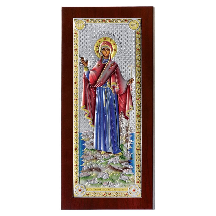 Maica de la Athos 23x11cm Icoana Argint Color ClassGifts