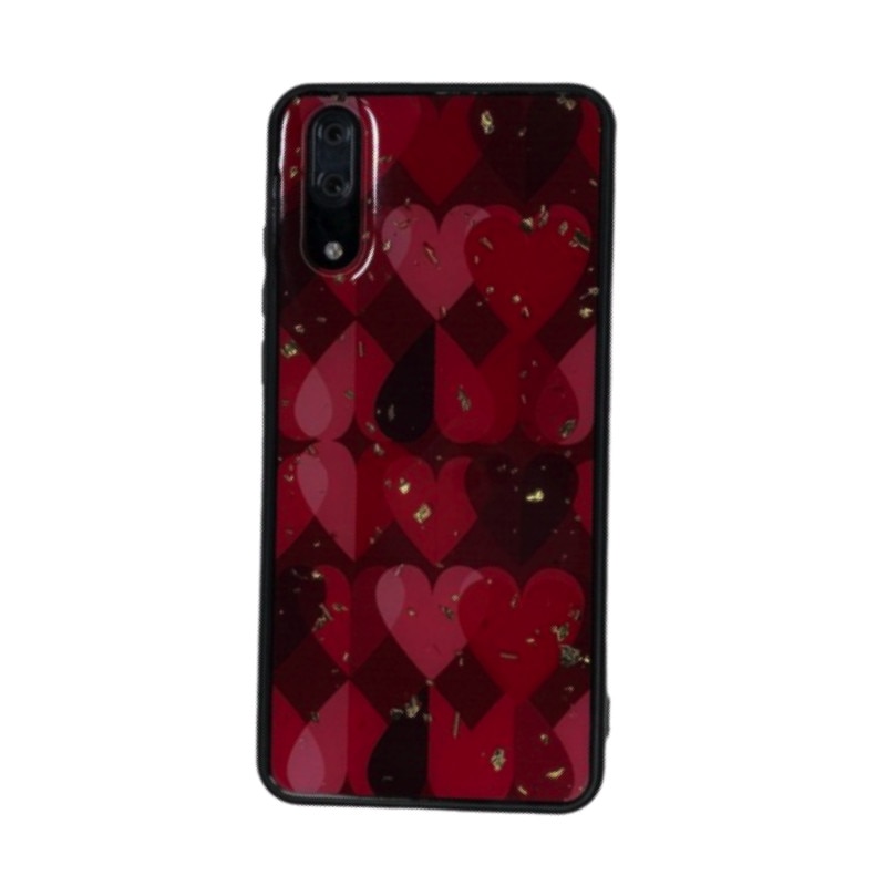 Husa protectie cu model inimi pentru Huawei P20
