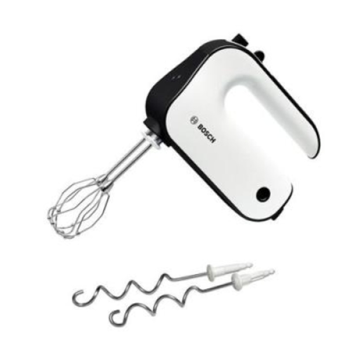 Миксер - Bosch MFQ4020, Hand mixer, Styline, 450 W, with innovative FineCreamer stirrers, blender attachment, 5 speed settings, additional pulse/turbo setting, White -black