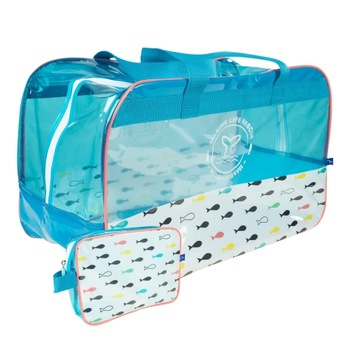 Geanta pentru plaja , Imaginarium , Maxisac Aquario Piscis , Transparenta , cu plasa pentru scurgere nisip Geanta pentru plaja , Imaginarium , Maxisac Aquario Piscis , Transparenta , cu plasa pentru scurgere nisip