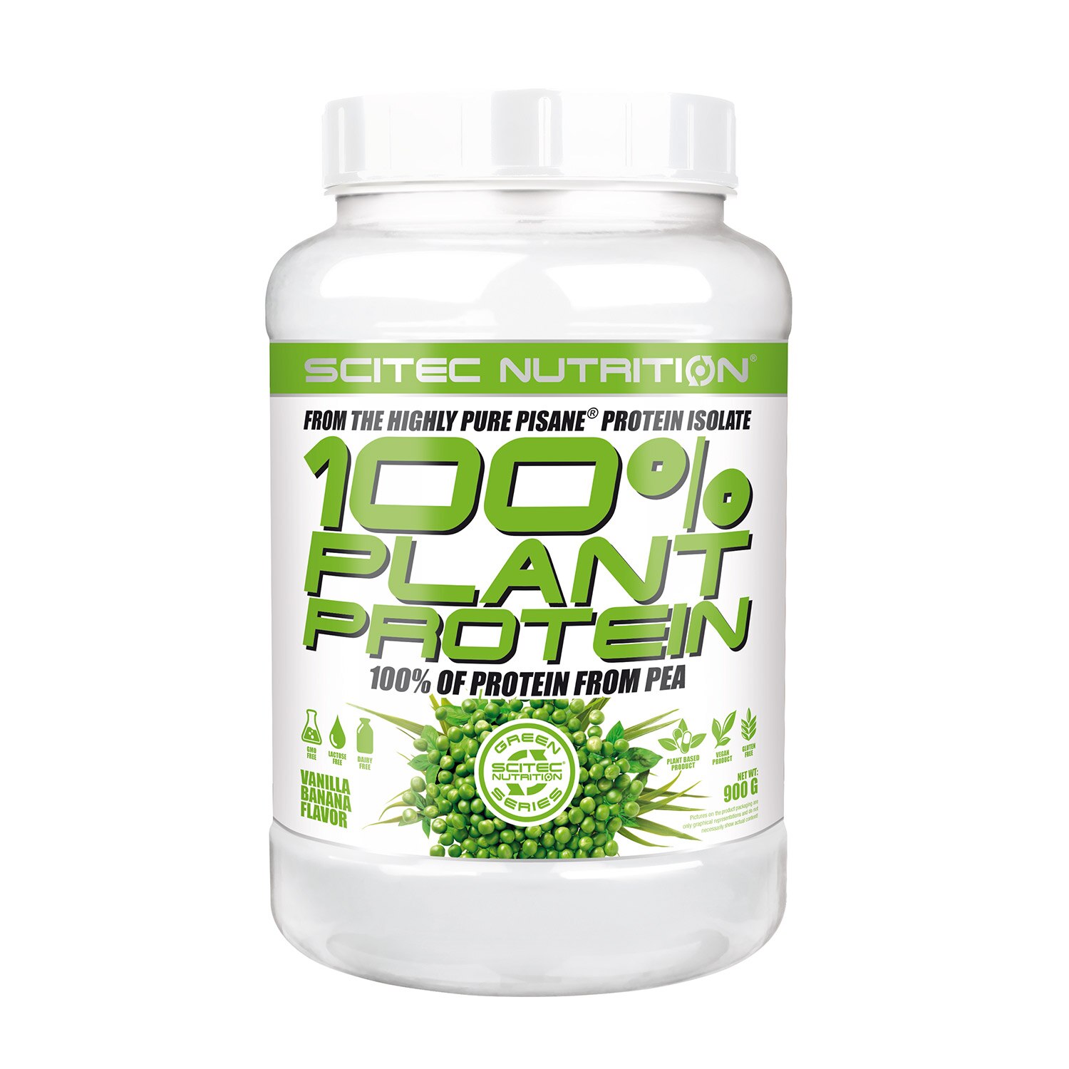 Pudra energizanta 100% Plant Vegan Protein Banana - Vanilie 0.900 Kg