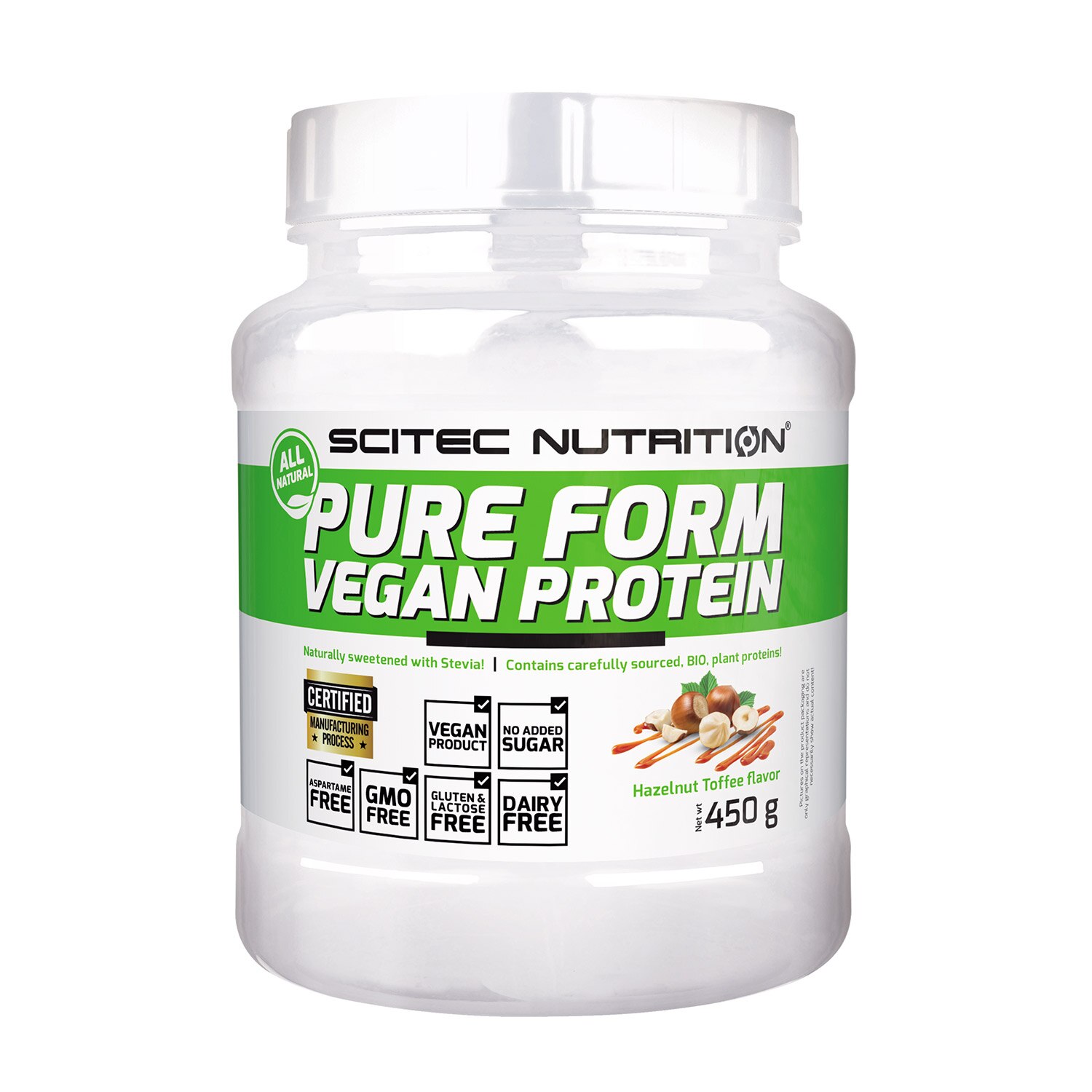 Pudra energizanta Scitec Green Series Pure Form Vegan Protein Alun - Cafea 0.450 Kg