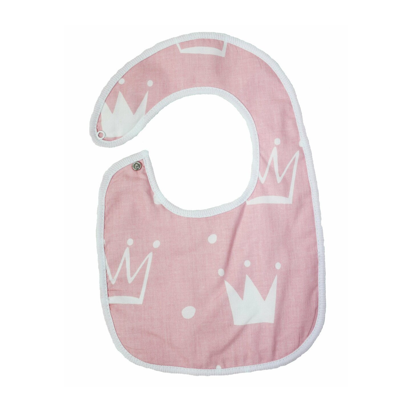 Baveta bebe, coronite, roz, 0-6 luni