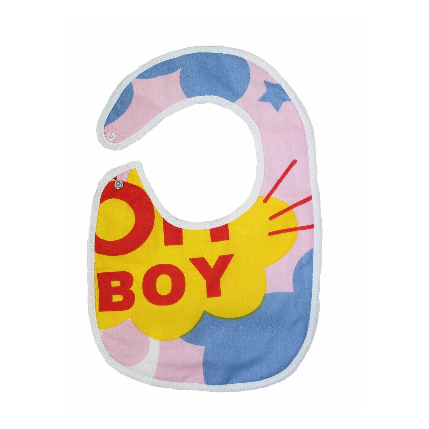 Baveta bebe, roz cu alb, 0-6 luni