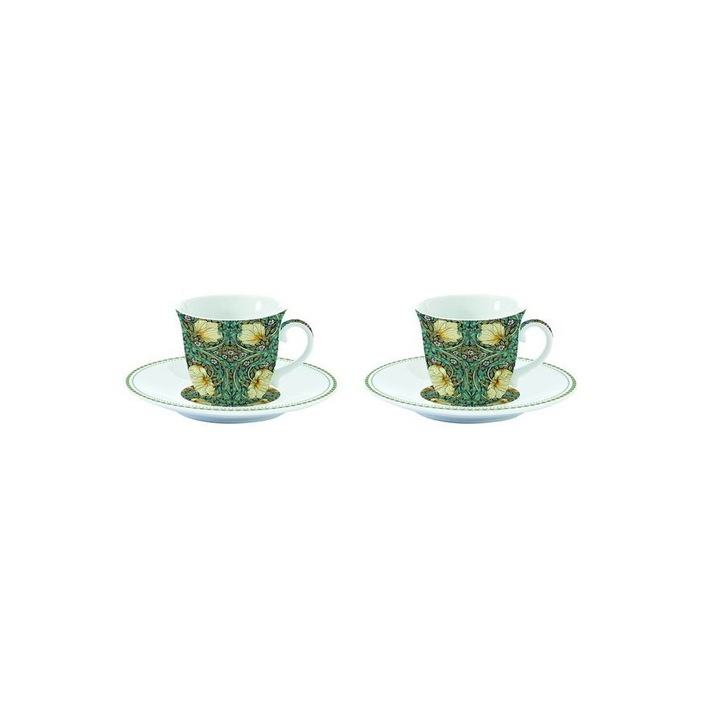 Set cani - William Morris In Gift Box, Portelan, 80 ml, Verde