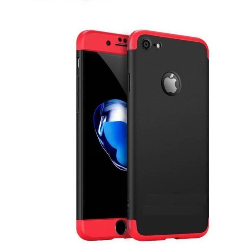 Husa Apple iPhone SE2, FullBody 360° 3in1 Negru-Rosu
