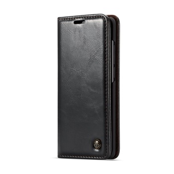 Husa Samsung Galaxy S20, CaseMe, piele fina, tip portofel, stand, inchidere magnetica, culoare Negru