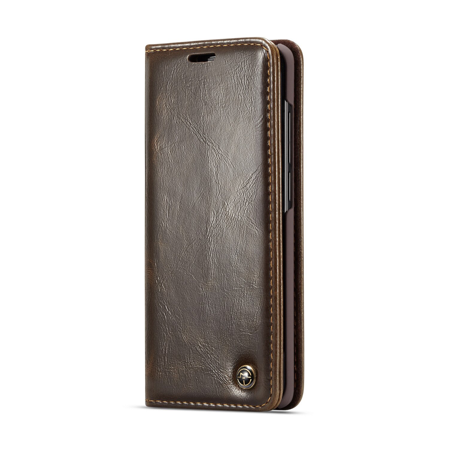 Husa Samsung Galaxy S20, CaseMe, piele fina, tip portofel, stand, inchidere magnetica, culoare Maro coffee