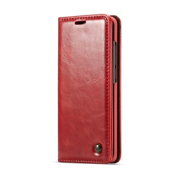 Husa Samsung Galaxy S20, CaseMe, piele fina, tip portofel, stand, inchidere magnetica, culoare Rosu
