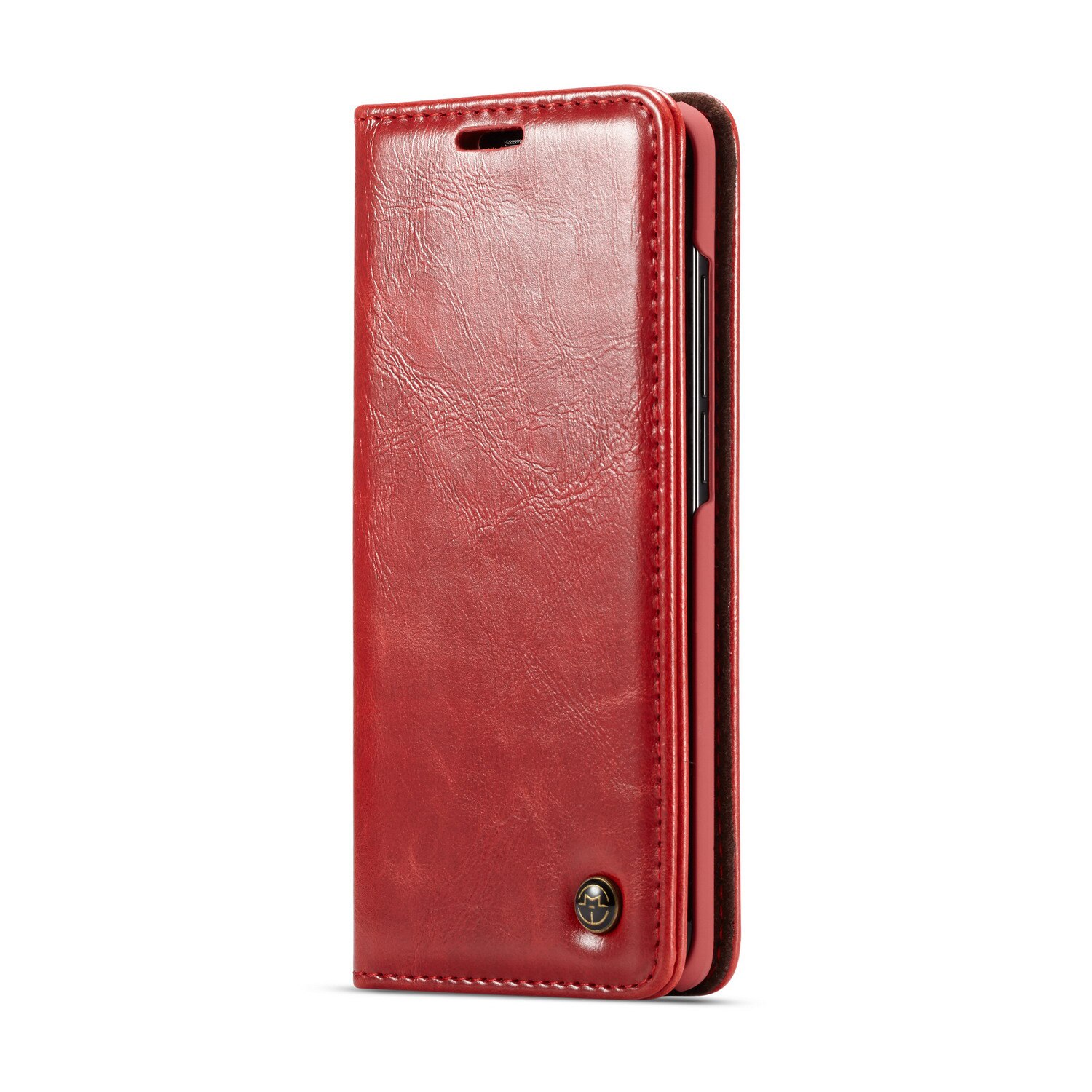Husa Samsung Galaxy S20 Ultra, CaseMe, piele fina, tip portofel, stand, inchidere magnetica, culoare Rosu