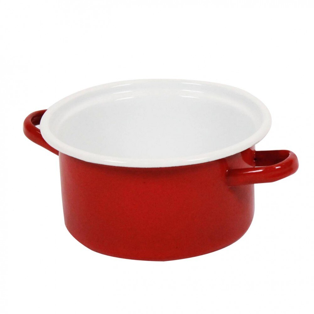 Cratita adanca, din tabla emailata, rosu, 23 cm, 5 l