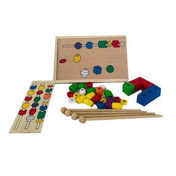 Joc montessori, Insiruire forme geometrice, din lemn, Unitoys Joc montessori, Insiruire forme geometrice, din lemn, Unitoys
