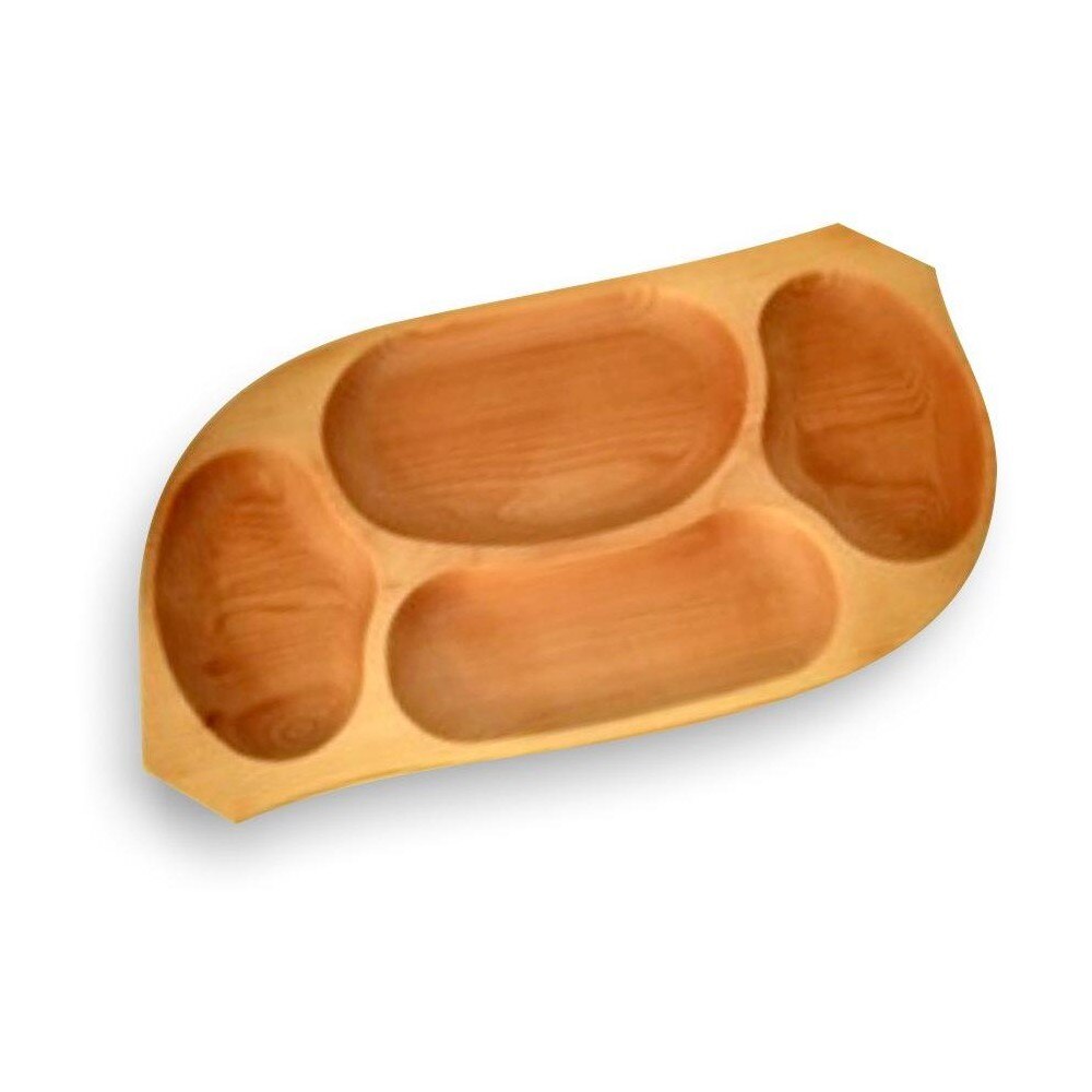 Tava asimetrica pentru servire, din lemn, 5287, 53 x 30 cm