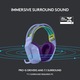 Слушалки Gaming Безжични Logitech G733, Ултралеки, Lightsync RGB, Lilac