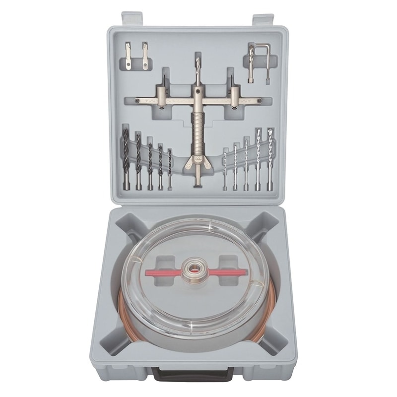 Dispozitiv ajustabil de gaurit gips-carton Troy T27493, Ø30-300 mm, 18 piese