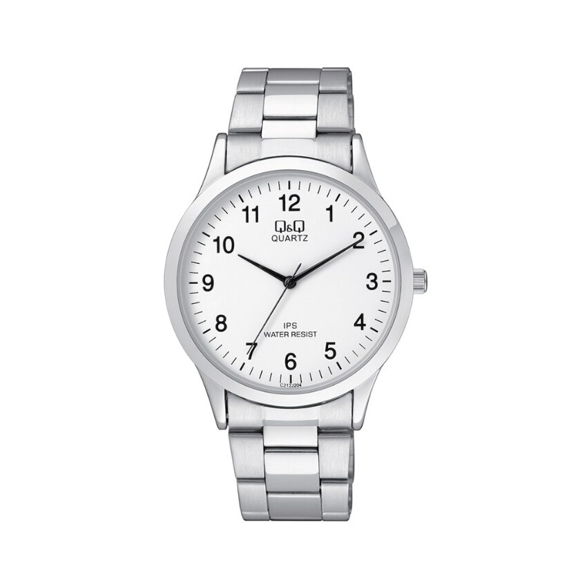 Ceas barbatesc Q&Q clasic, din alama, argintiu