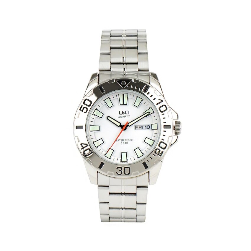 Ceas barbatesc Q&Q sport, din alama, argintiu