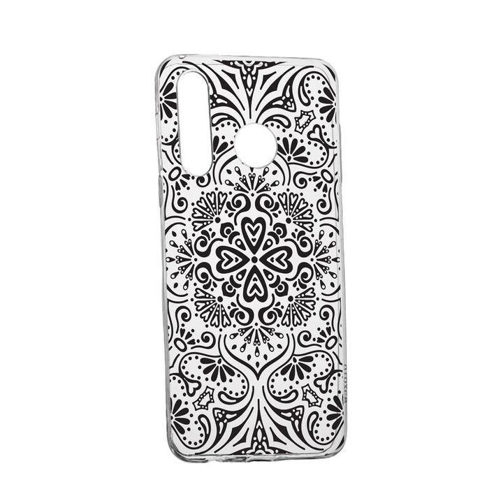 Husa pentru Samsung Galaxy A21, Mandala Black, rezistenta la uzura, anti-alunecare, 75